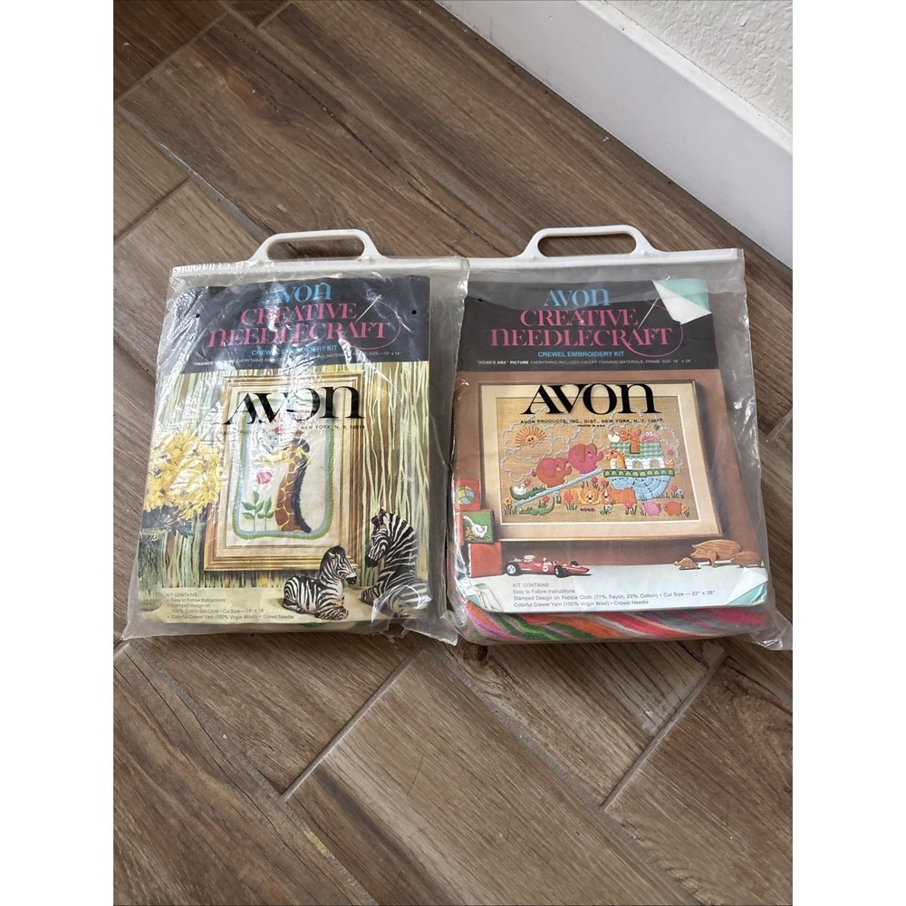 Avon Creative Needlework Crewel Embroidery Kit Friends/Noah's Ark Open - Unused